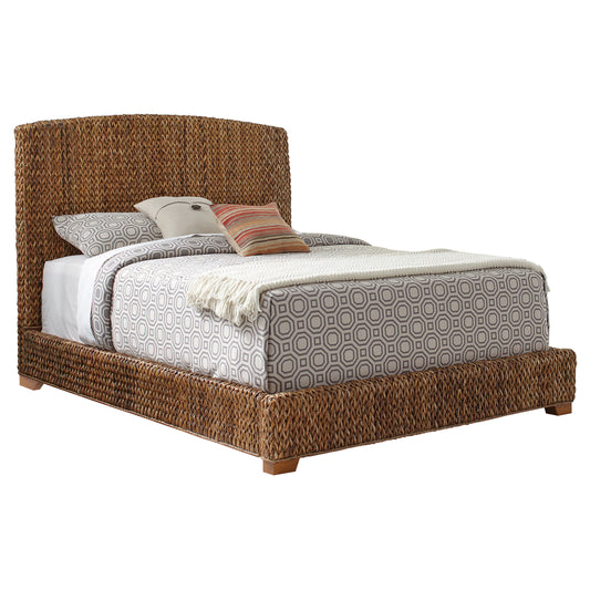 Laughton Banana Leaf California King Panel Bed Amber - The Sleep Loft - Online Mattress Showroom NYC