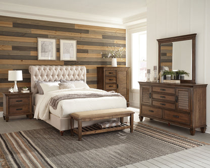 Devon 57-inch Upholstered Eastern King Panel Bed Beige
