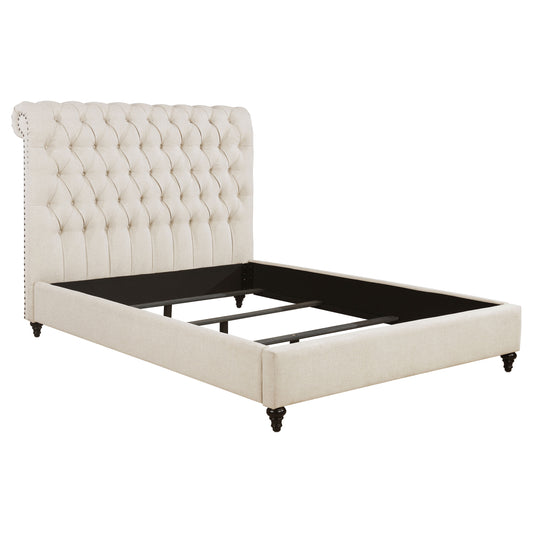 Devon 57-inch Upholstered California King Panel Bed Beige - The Sleep Loft - Online Mattress Showroom NYC