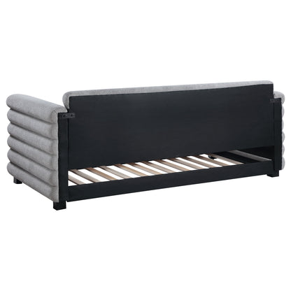 Patricia Boucle Upholstered Twin Day Bed with Trundle Grey 