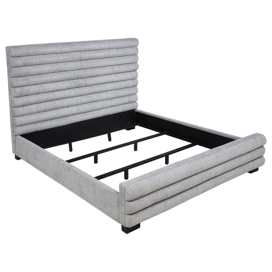 Patricia 58-inch Boucle Upholstered California King Bed Grey - The Sleep Loft - Online Mattress Showroom NYC