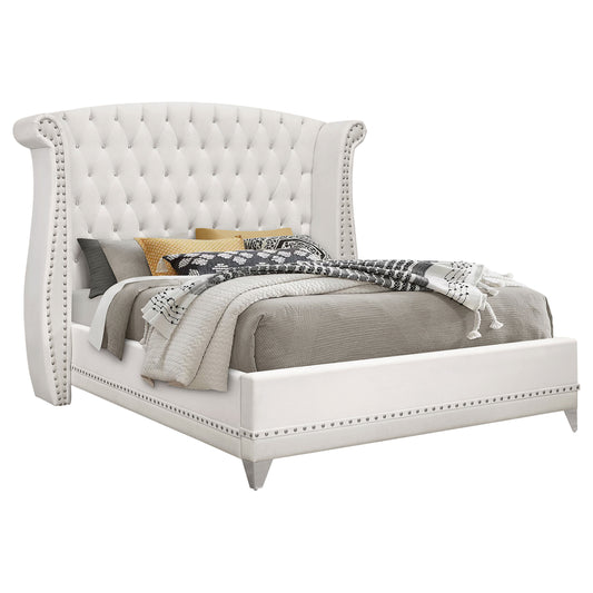 Barzini Upholstered California King Wingback Bed White - The Sleep Loft - Online Mattress Showroom NYC