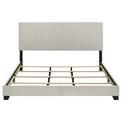 Dorian Fabric Upholstered Eastern King Panel Bed Cream