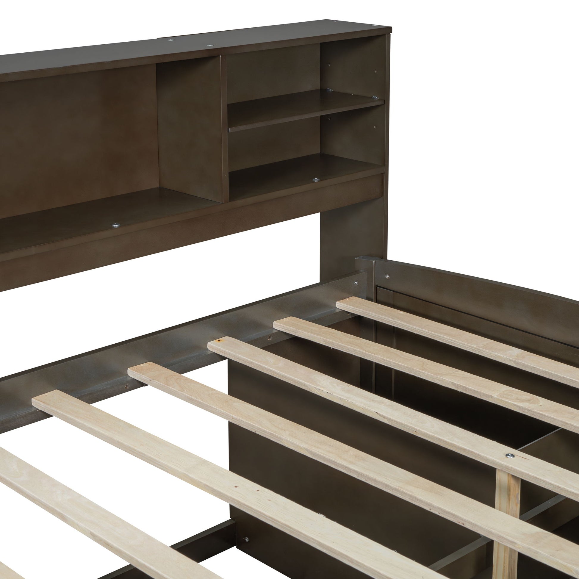 Daybed With 2 Bedside Cabinets, Upper Shelves And 4 Drawers - The Sleep Loft - Online Mattress Showroom NYC