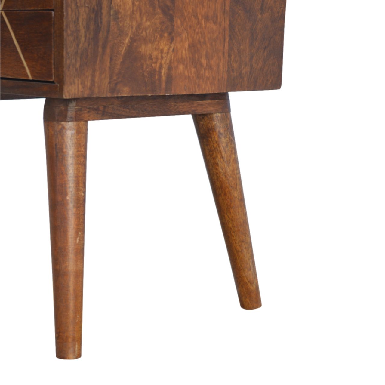 Inlay Geo Brass Bedside Table - Chestnut - The Sleep Loft - Online Mattress Showroom NYC