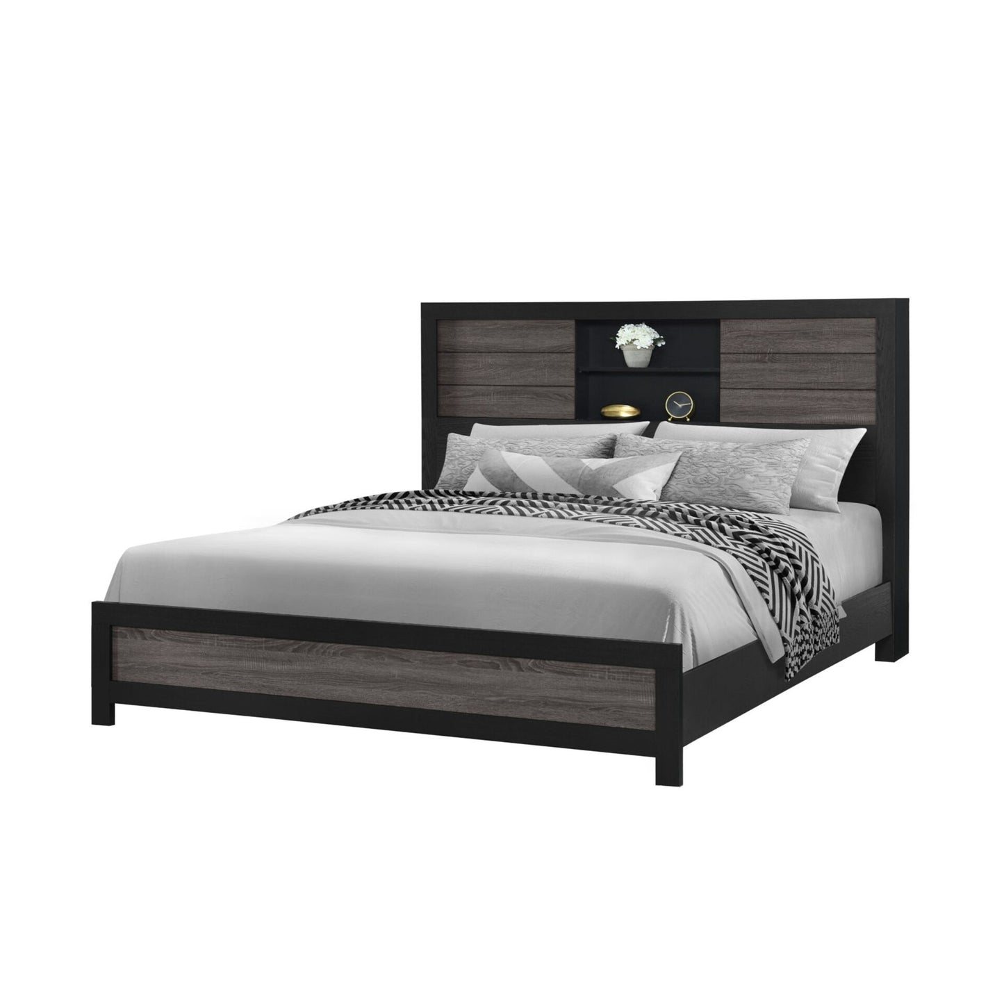 Soluto - Bed With Bookcase Headboard - The Sleep Loft - Online Mattress Showroom NYC