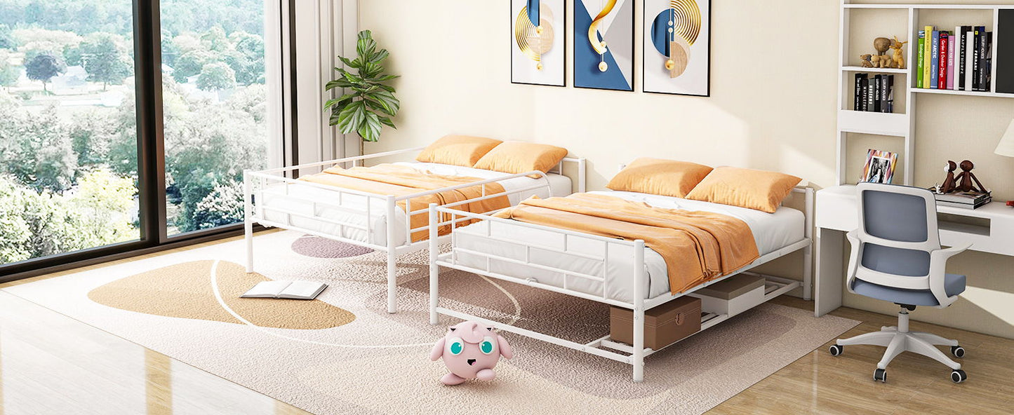 Metal Bunk Bed With Shelf And Guardrails - The Sleep Loft - Online Mattress Showroom NYC