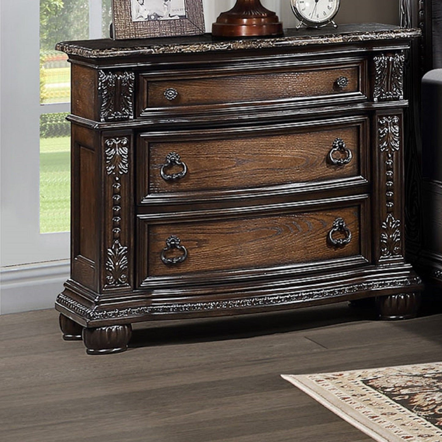 3 Drawers Nightstand - Brown / Cherry - The Sleep Loft - Online Mattress Showroom NYC