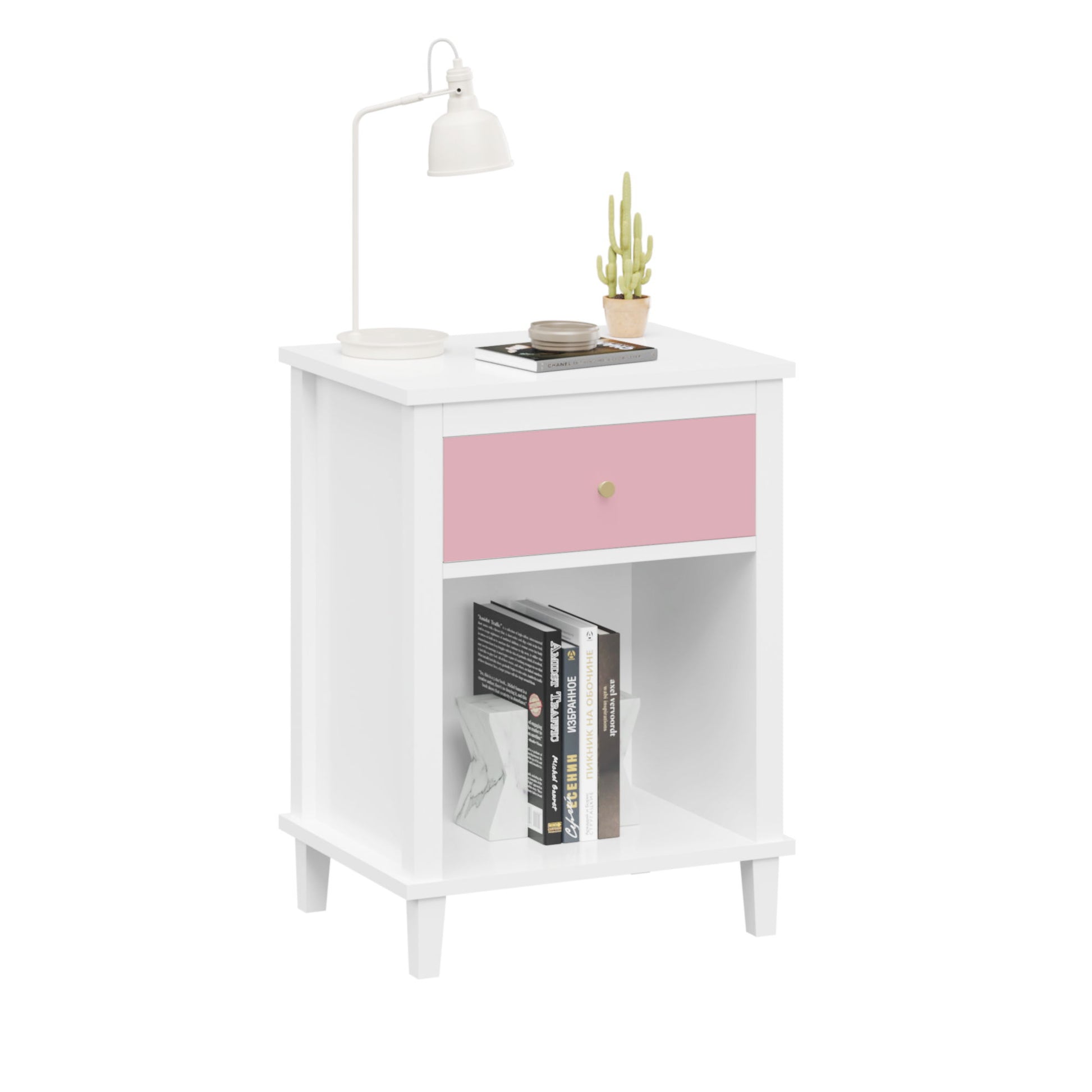 Nightstand With 1 Drawer 1 Shelf - The Sleep Loft - Online Mattress Showroom NYC