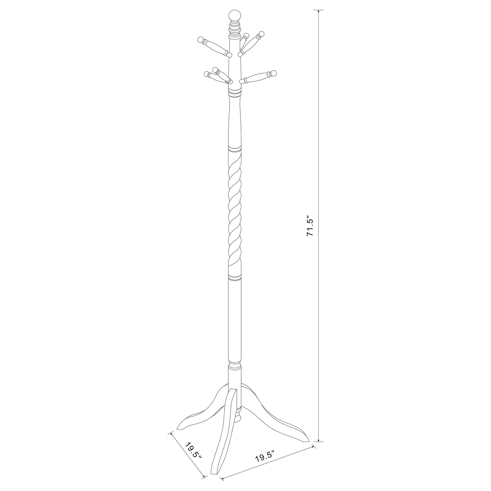 Riona 6 Hook Freestanding Wood Coat Rack Hat Hanger Merlot