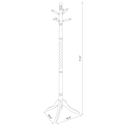 Riona 6 Hook Freestanding Wood Coat Rack Hat Hanger Merlot