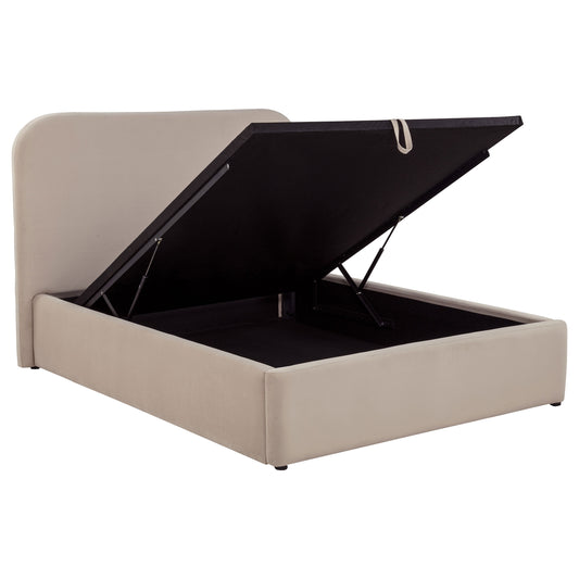 Anders Upholstered Full Storage Lift Platform Bed Beige - The Sleep Loft - Online Mattress Showroom NYC