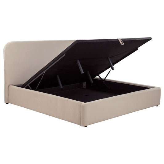 Anders Upholstered Eastern King Storage Lift Platform Bed Beige - The Sleep Loft - Online Mattress Showroom NYC