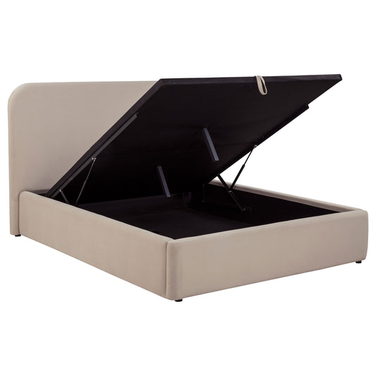 Anders Upholstered Queen Storage Lift Platform Bed Beige - The Sleep Loft - Online Mattress Showroom NYC