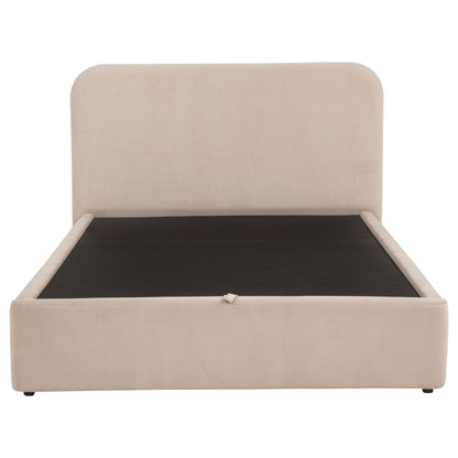 Anders Upholstered Queen Storage Lift Platform Bed Beige