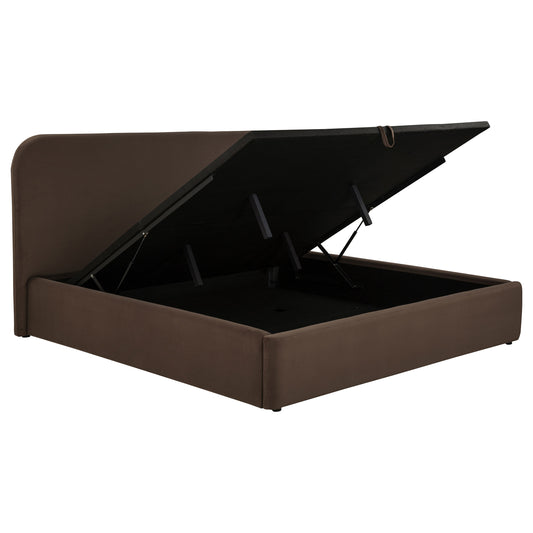 Anders Upholstered Eastern King Storage Lift Platform Bed Chocolate - The Sleep Loft - Online Mattress Showroom NYC