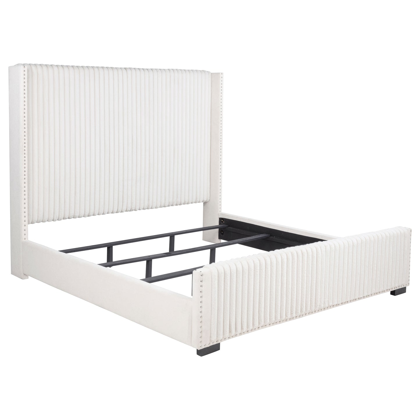 Natasha 65-inch Upholstered California King Bed Cream