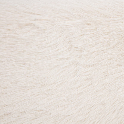 Rebecca Faux Fur Upholstered Queen Bed Cream