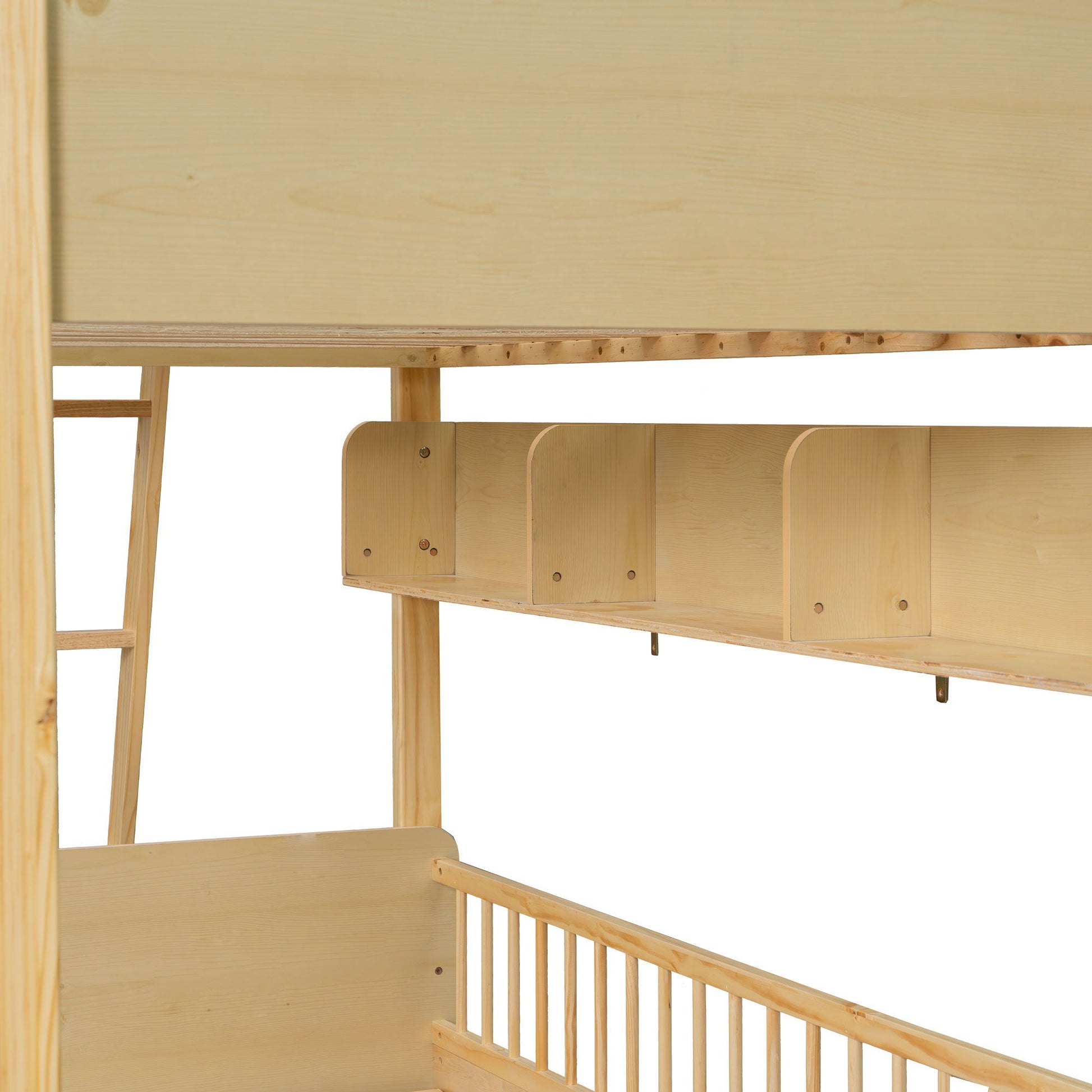 Bunk Bed With 3 Storage Shelves, Adjustable Ladder Left Or Right - The Sleep Loft - Online Mattress Showroom NYC