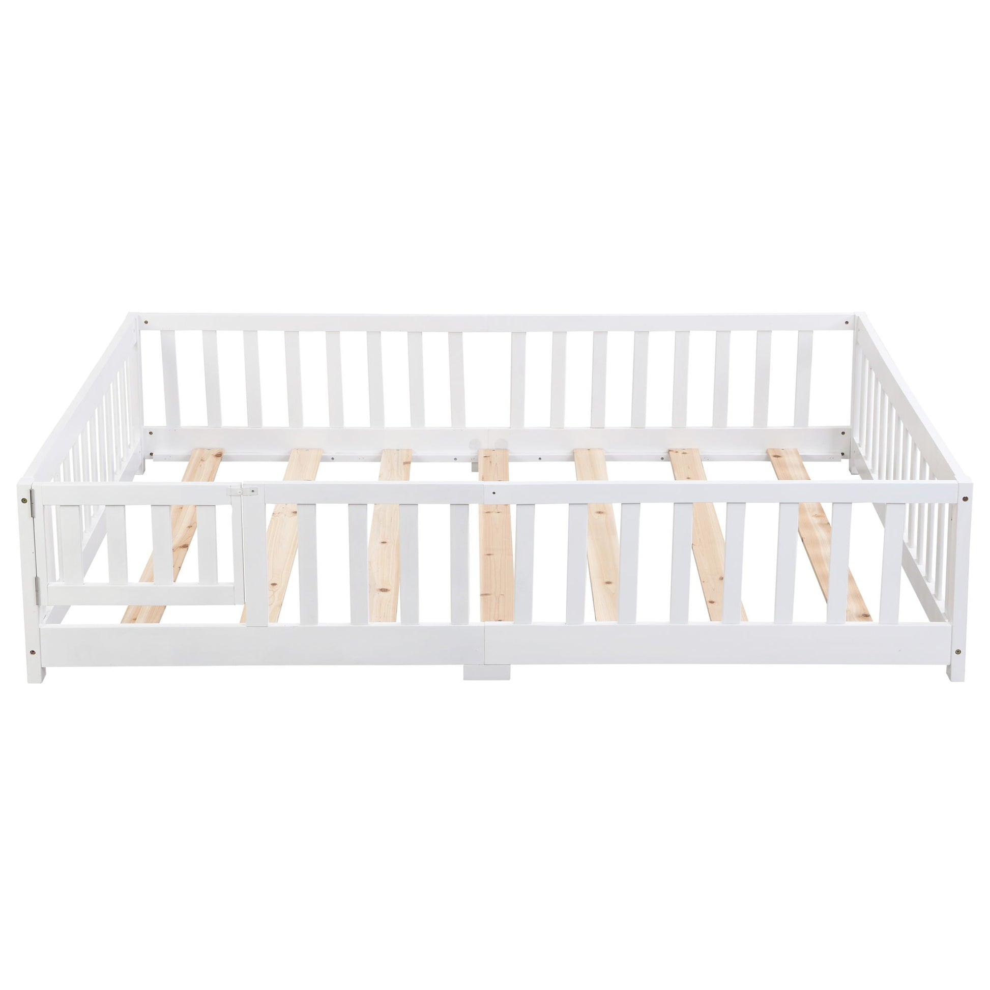 Solid Wood Floor Bed With Door And Fence For Children - The Sleep Loft - Online Mattress Showroom NYC