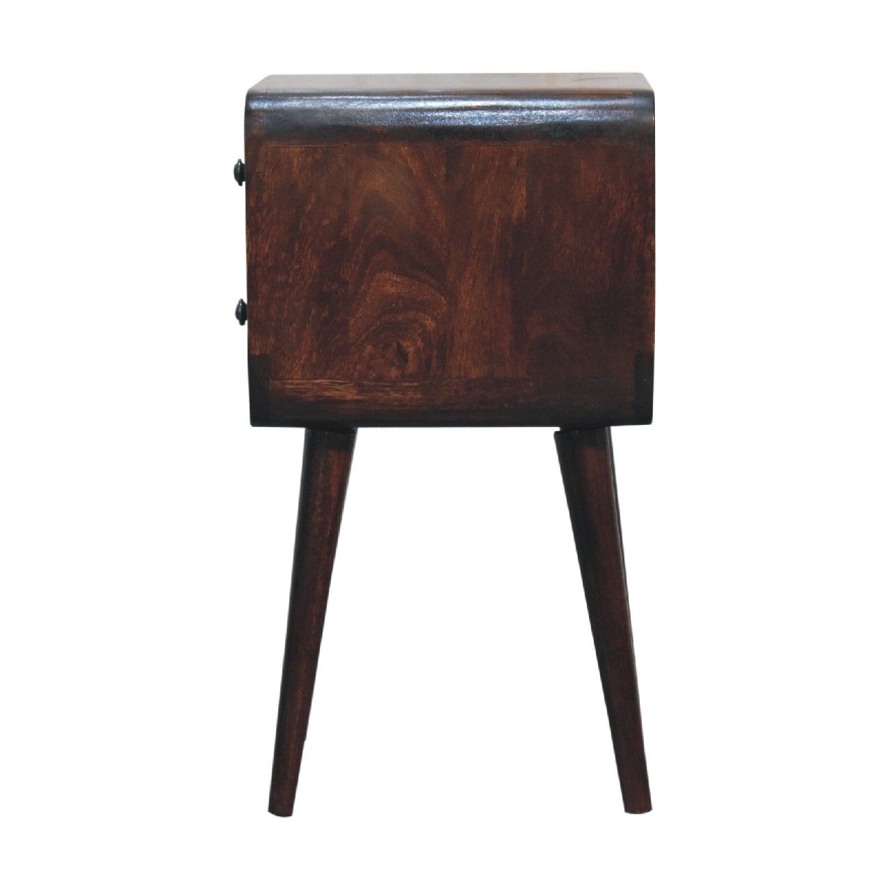 Mini Curved Nightstand - Walnut - The Sleep Loft - Online Mattress Showroom NYC