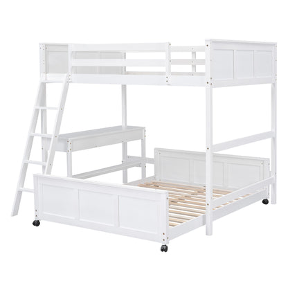 Full Over Full Bunk Bed With Desk - The Sleep Loft - Online Mattress Showroom NYC