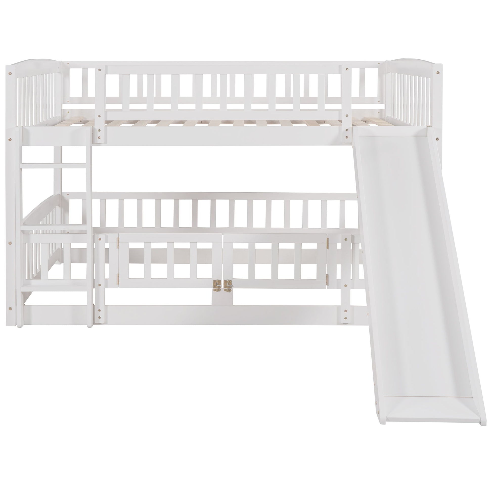 Low Bunk Bed With Slide, Fence And Ladder - The Sleep Loft - Online Mattress Showroom NYC