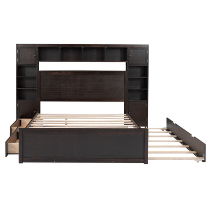 Bed With All In One Cabinet, Shelf And Sockets, Twin Long Trundle - The Sleep Loft - Online Mattress Showroom NYC