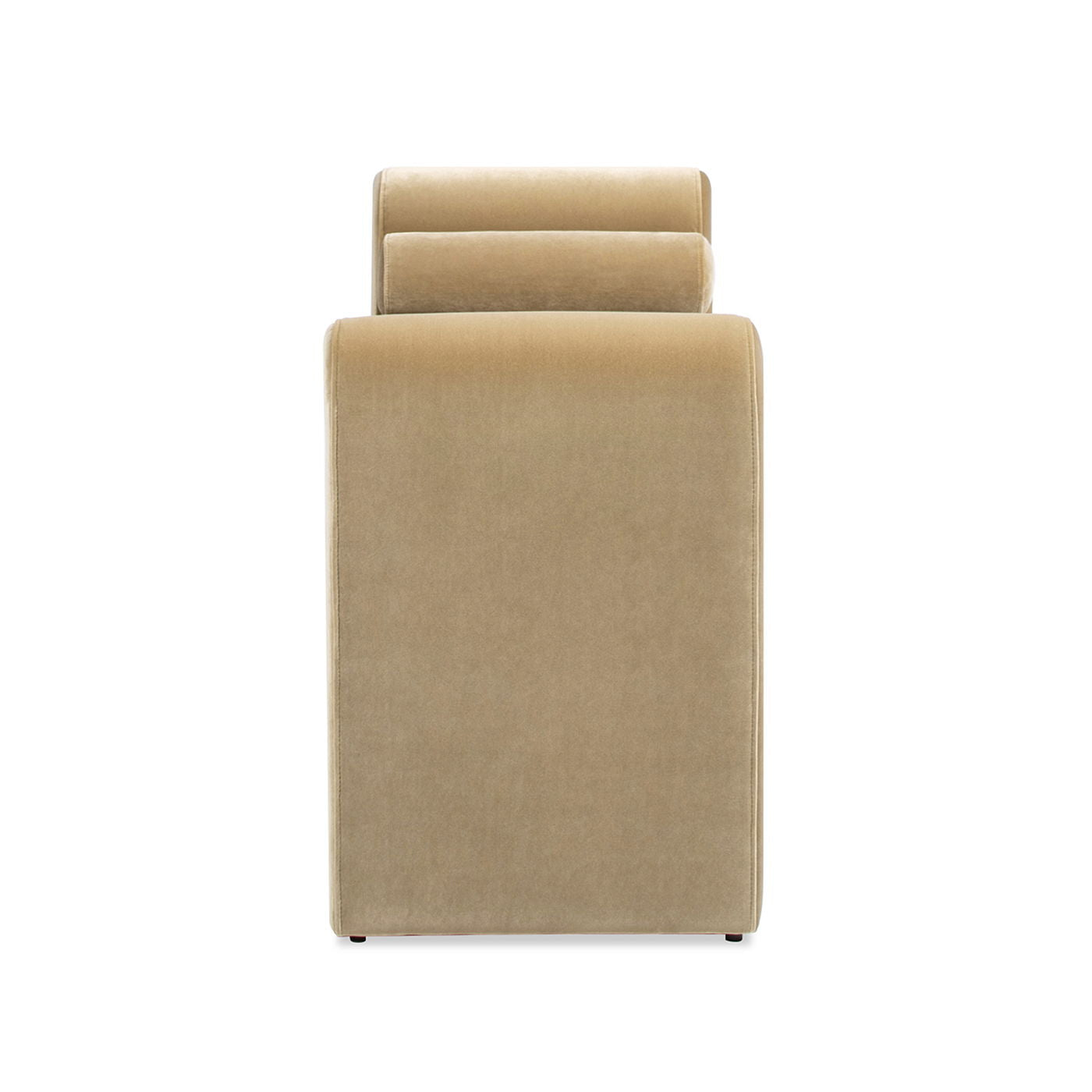 Mason - Arched Arm Bench With Bolster Pillows - Camel Brown Beige - The Sleep Loft - Online Mattress Showroom NYC