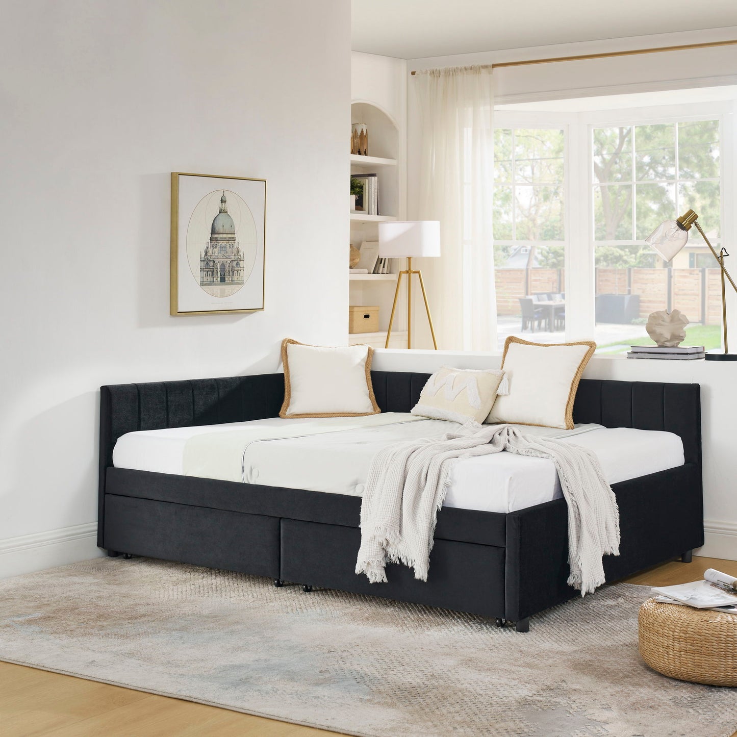 Upholstered Tufted Daybed Frame With Storage Drawers - The Sleep Loft - Online Mattress Showroom NYC