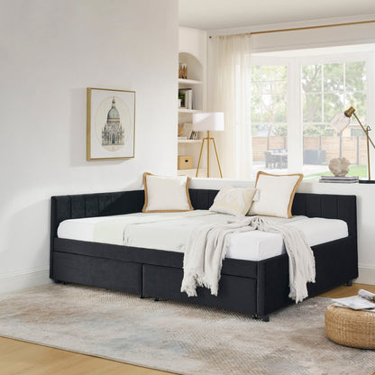 Upholstered Tufted Daybed Frame With Storage Drawers - The Sleep Loft - Online Mattress Showroom NYC