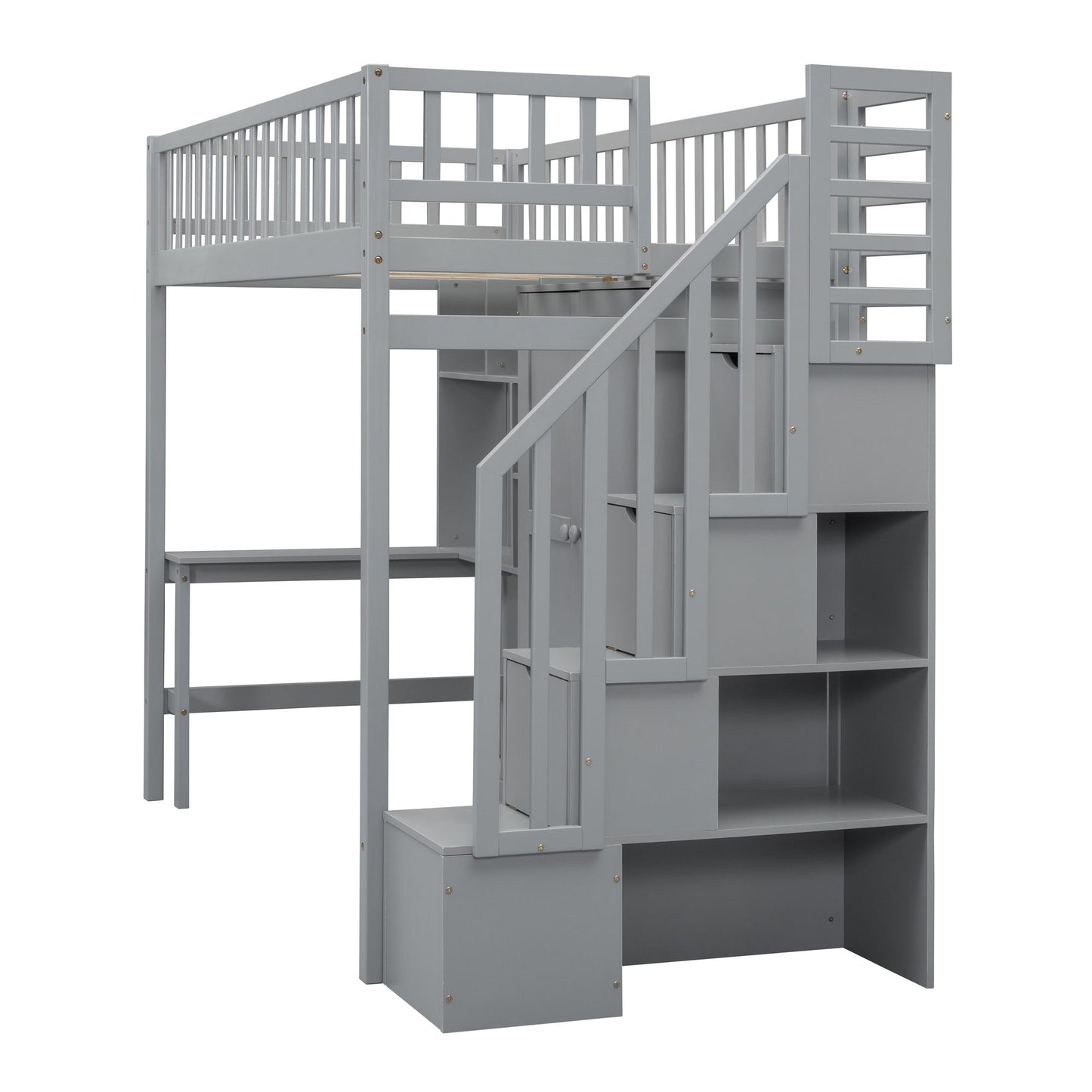 Loft Bed With Bookshelf, Drawers, Desk, And Wardrobe - The Sleep Loft - Online Mattress Showroom NYC