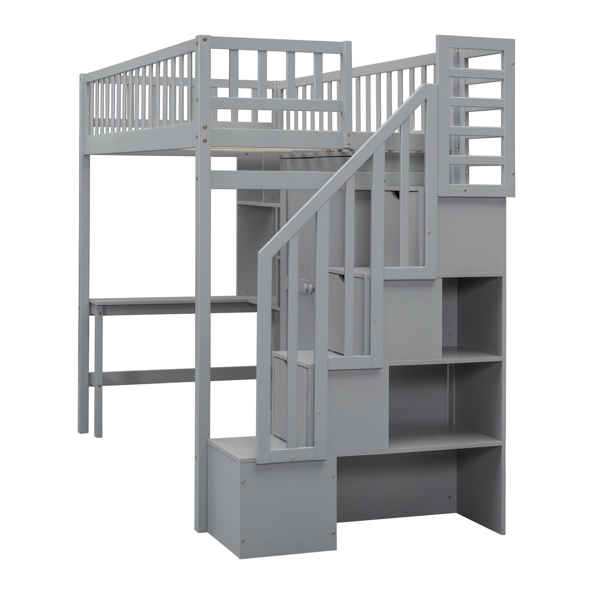 Loft Bed With Bookshelf, Drawers, Desk, And Wardrobe - The Sleep Loft - Online Mattress Showroom NYC