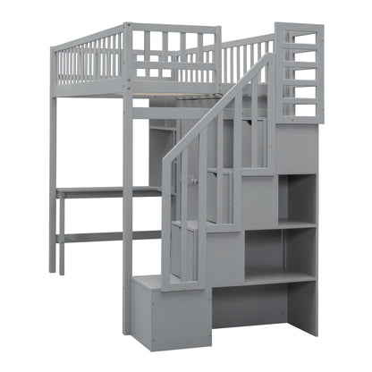 Loft Bed With Bookshelf, Drawers, Desk, And Wardrobe - The Sleep Loft - Online Mattress Showroom NYC