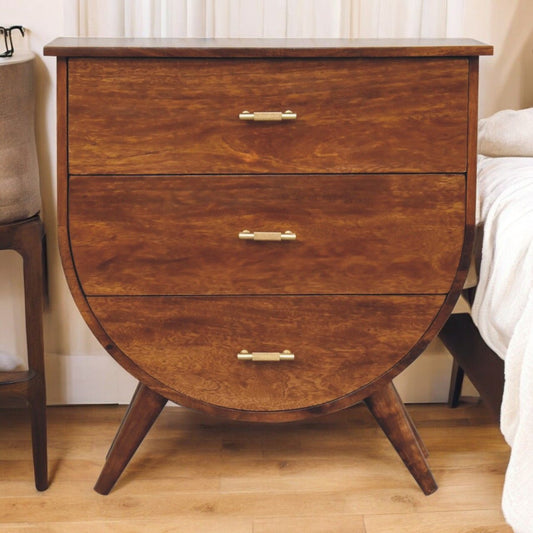 Agra - Bedside Table - Chestnut - The Sleep Loft - Online Mattress Showroom NYC