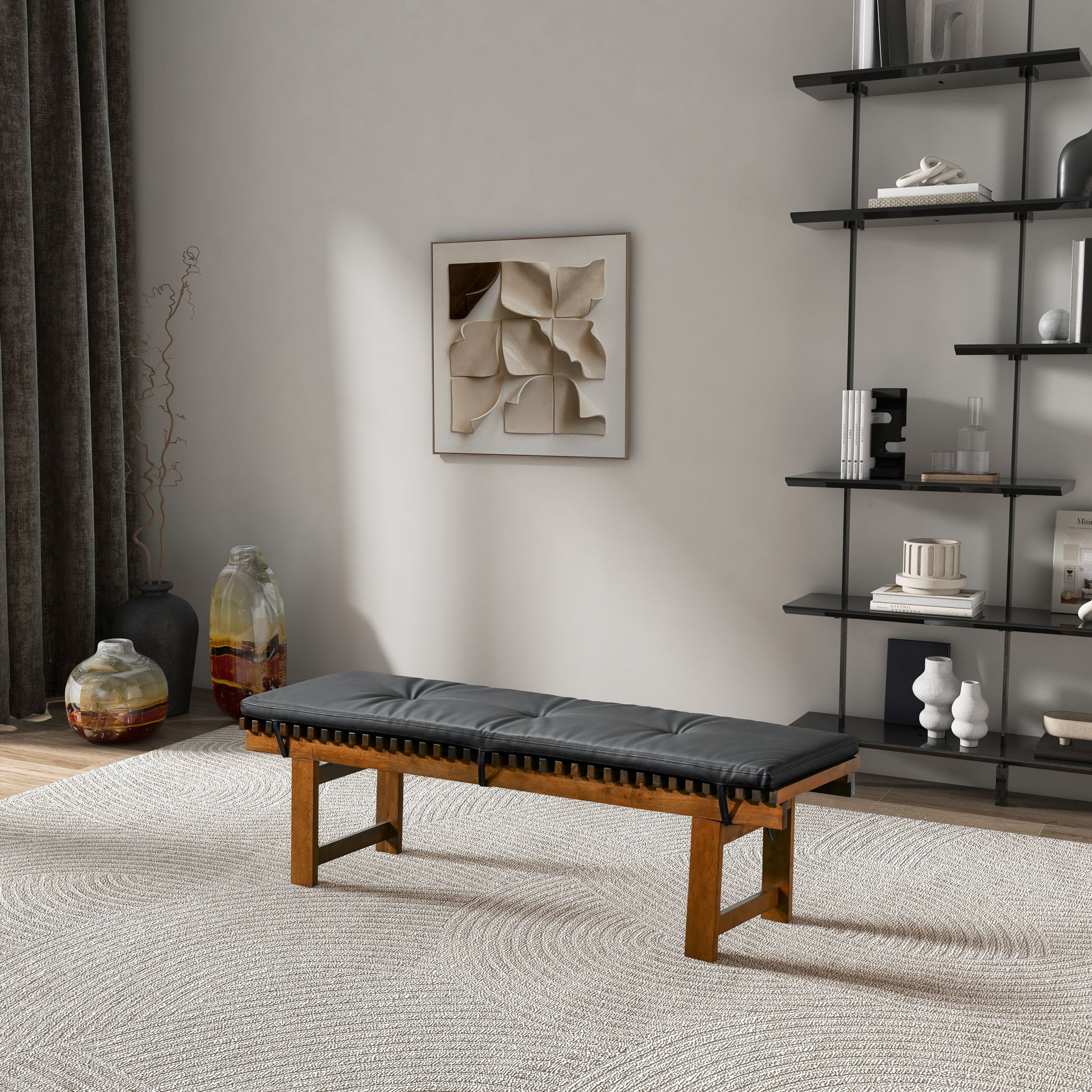 Lucia - Bench - Black - The Sleep Loft - Online Mattress Showroom NYC