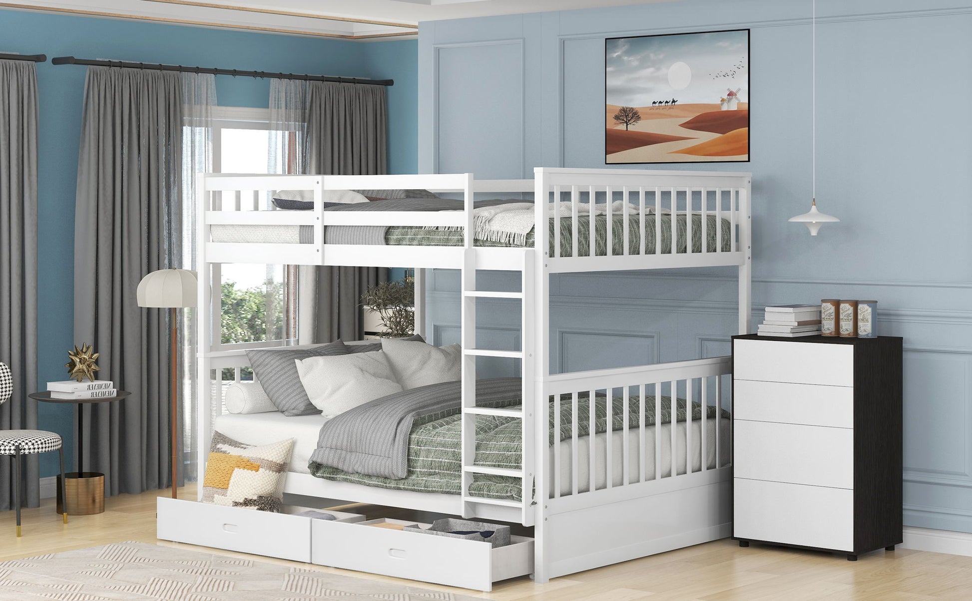 Bunk Bed With Ladders And 2 Storage Drawers - The Sleep Loft - Online Mattress Showroom NYC