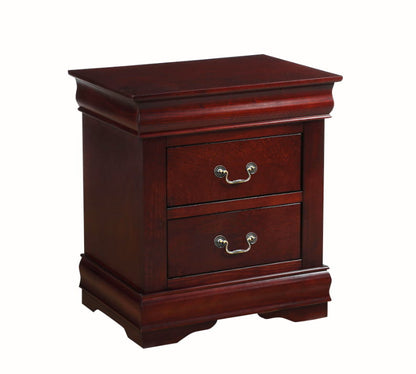 Louis Philippe - Nightstand, Elegant Design - Cherry - The Sleep Loft - Online Mattress Showroom NYC