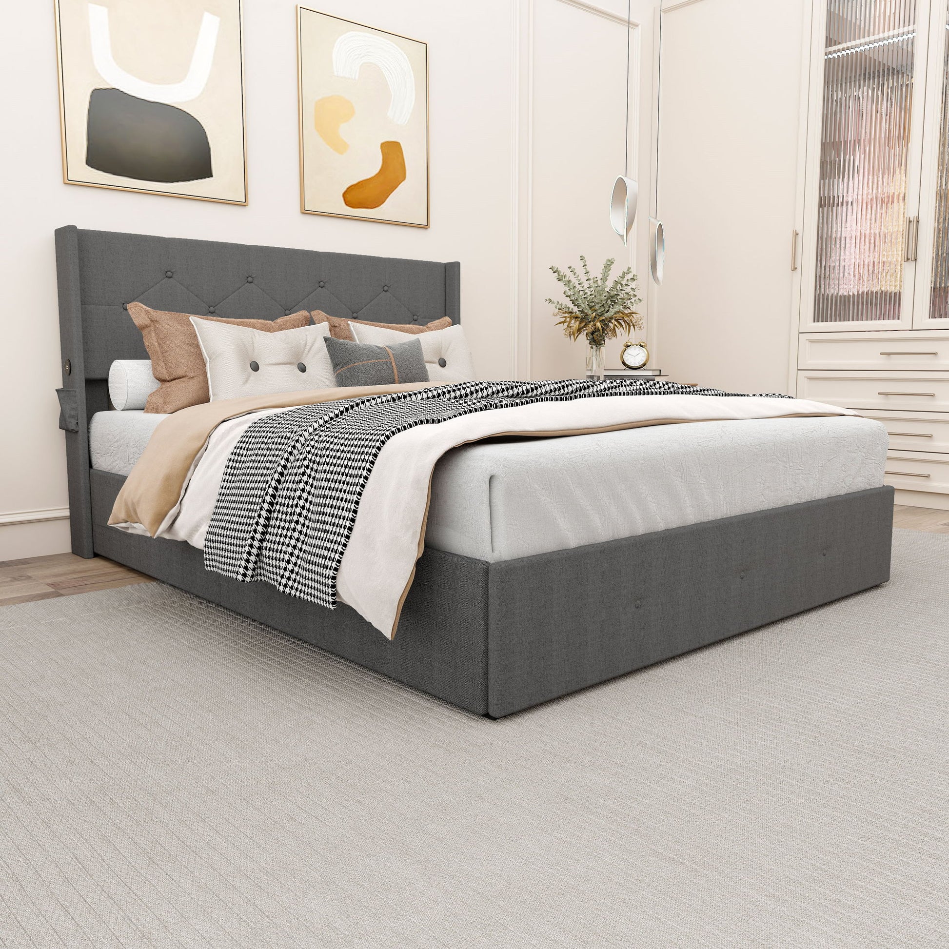 Bed With Gas Lift Storage, USB Ports - The Sleep Loft - Online Mattress Showroom NYC