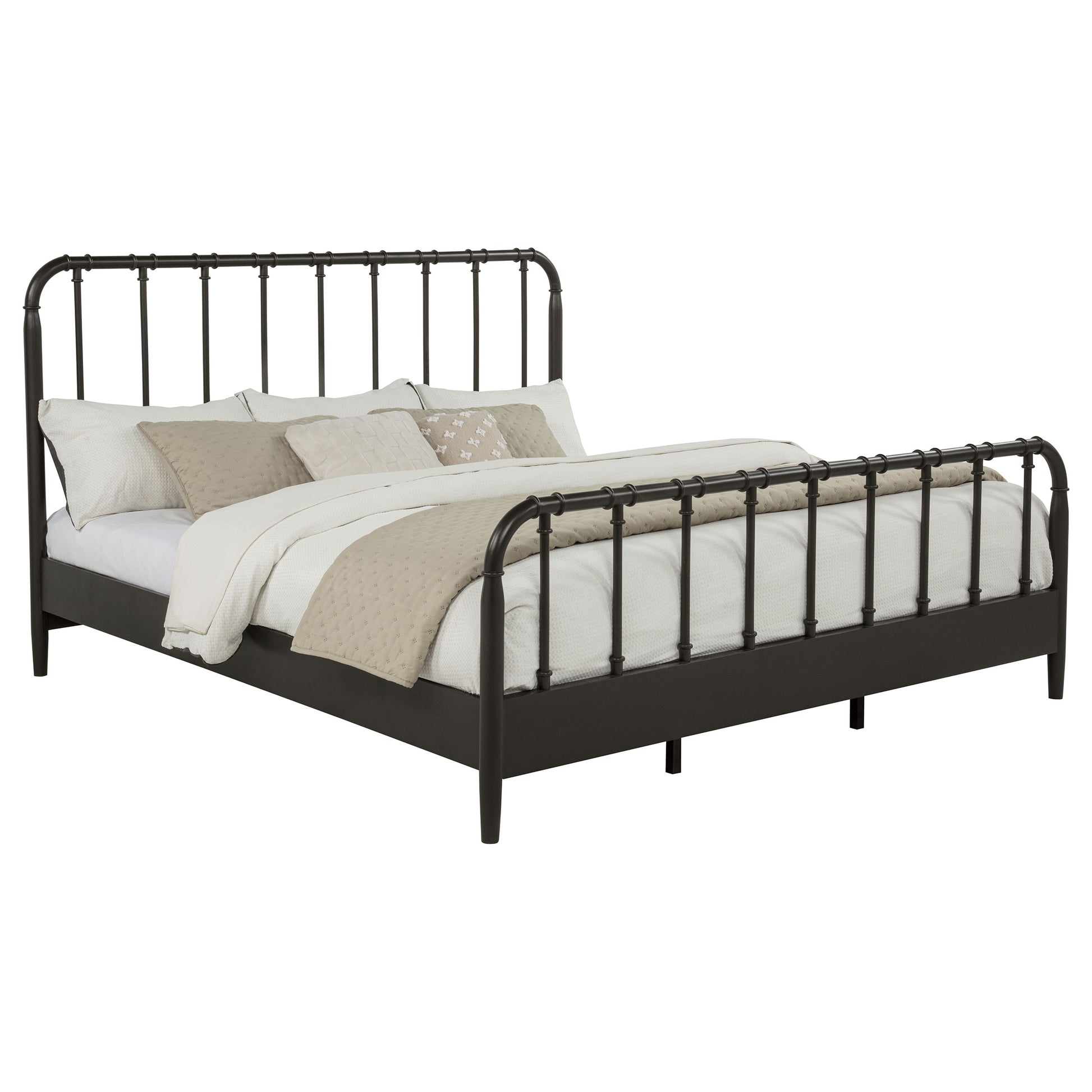 Rocco All Wood Water Pipe Open Frame Eastern King Bed Dark Bronze