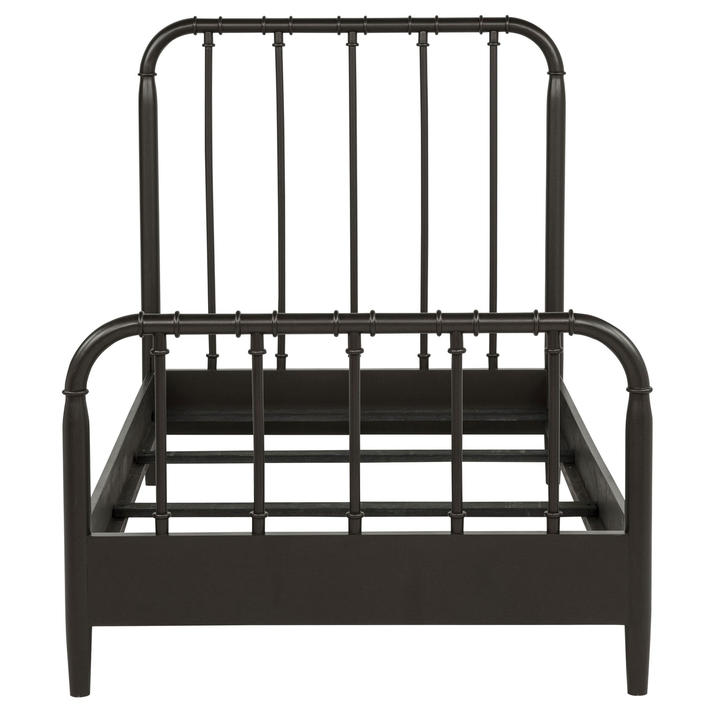 Rocco All Wood Water Pipe Open Frame Twin Bed Dark Bronze