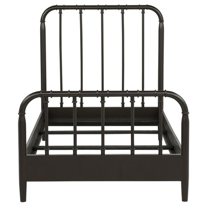 Rocco All Wood Water Pipe Open Frame Twin Bed Dark Bronze