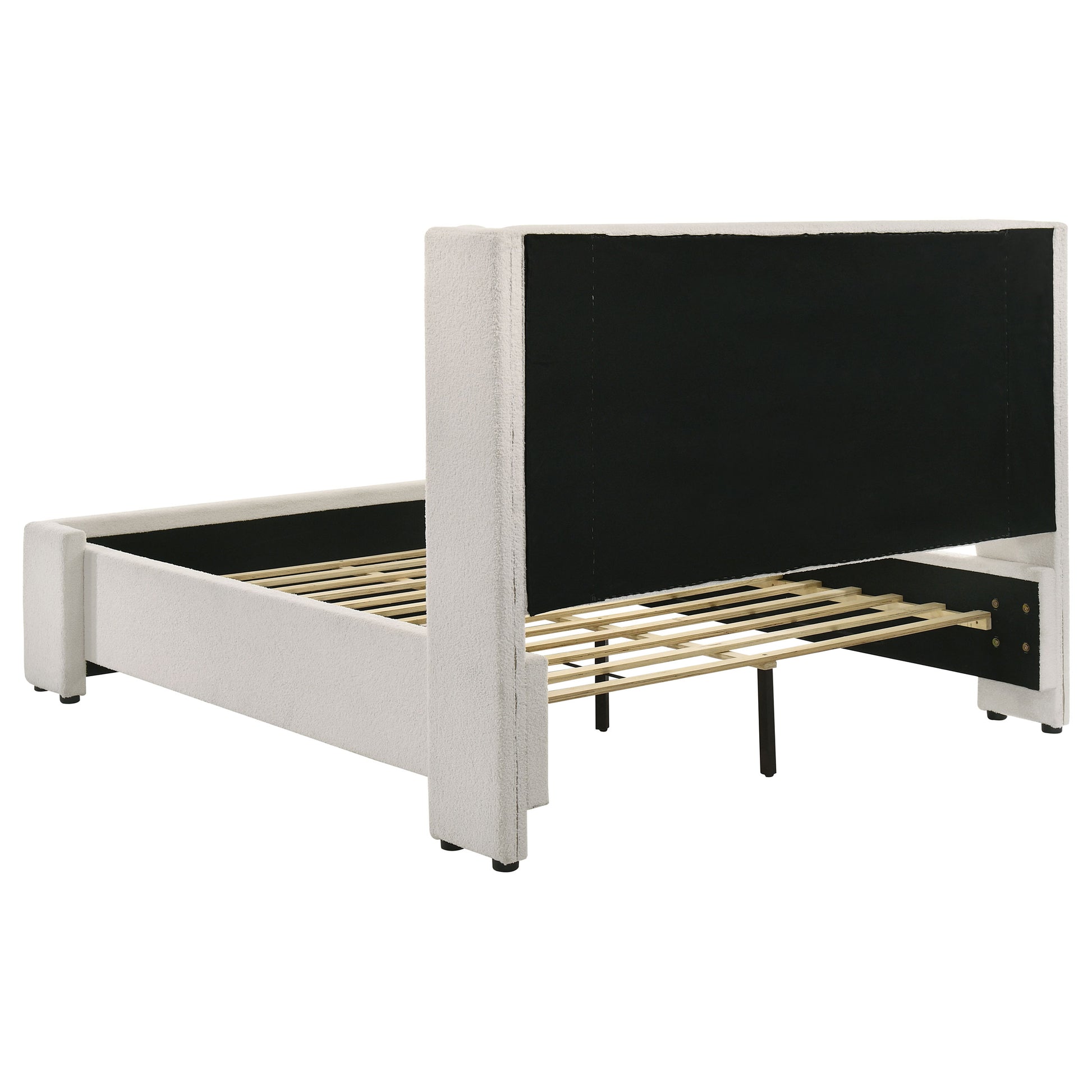 Alamosa Boucle Upholstered Queen Wingback Bed White 