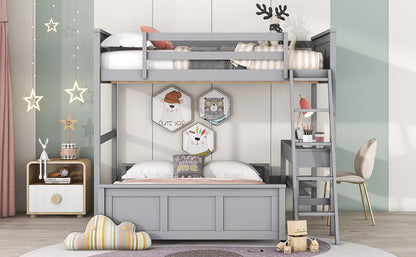Full Over Full Bunk Bed With Desk - The Sleep Loft - Online Mattress Showroom NYC