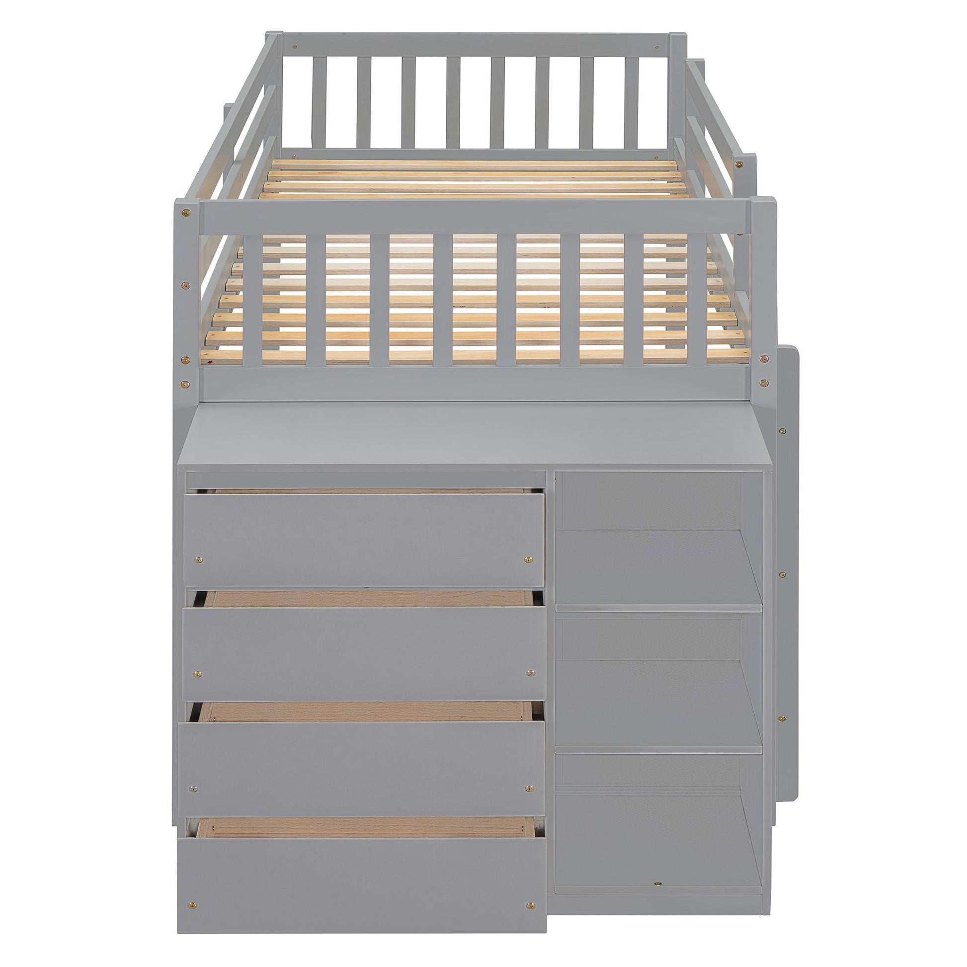 Bunk Bed With 4 Drawers And 3 Shelves - The Sleep Loft - Online Mattress Showroom NYC