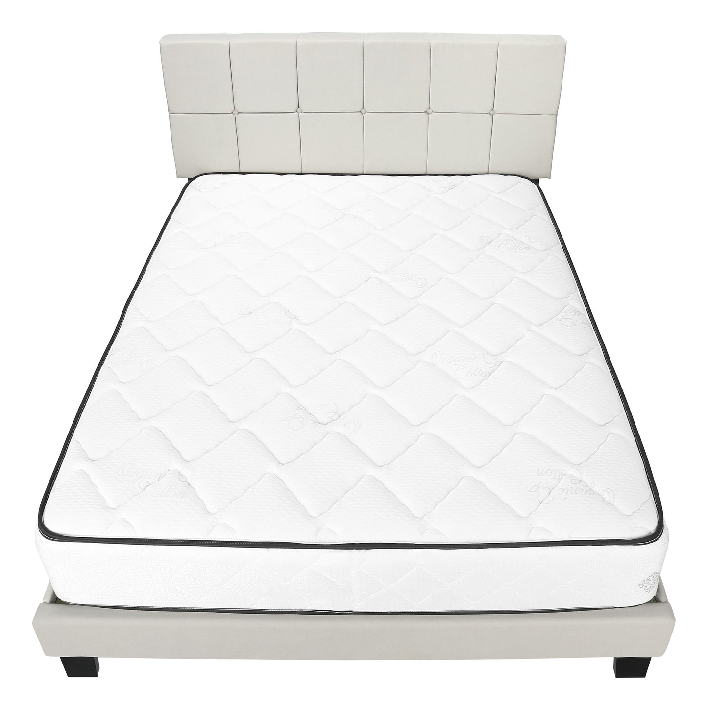 Queen Size Bed, Upholstered, Transitional - Beige - The Sleep Loft - Online Mattress Showroom NYC