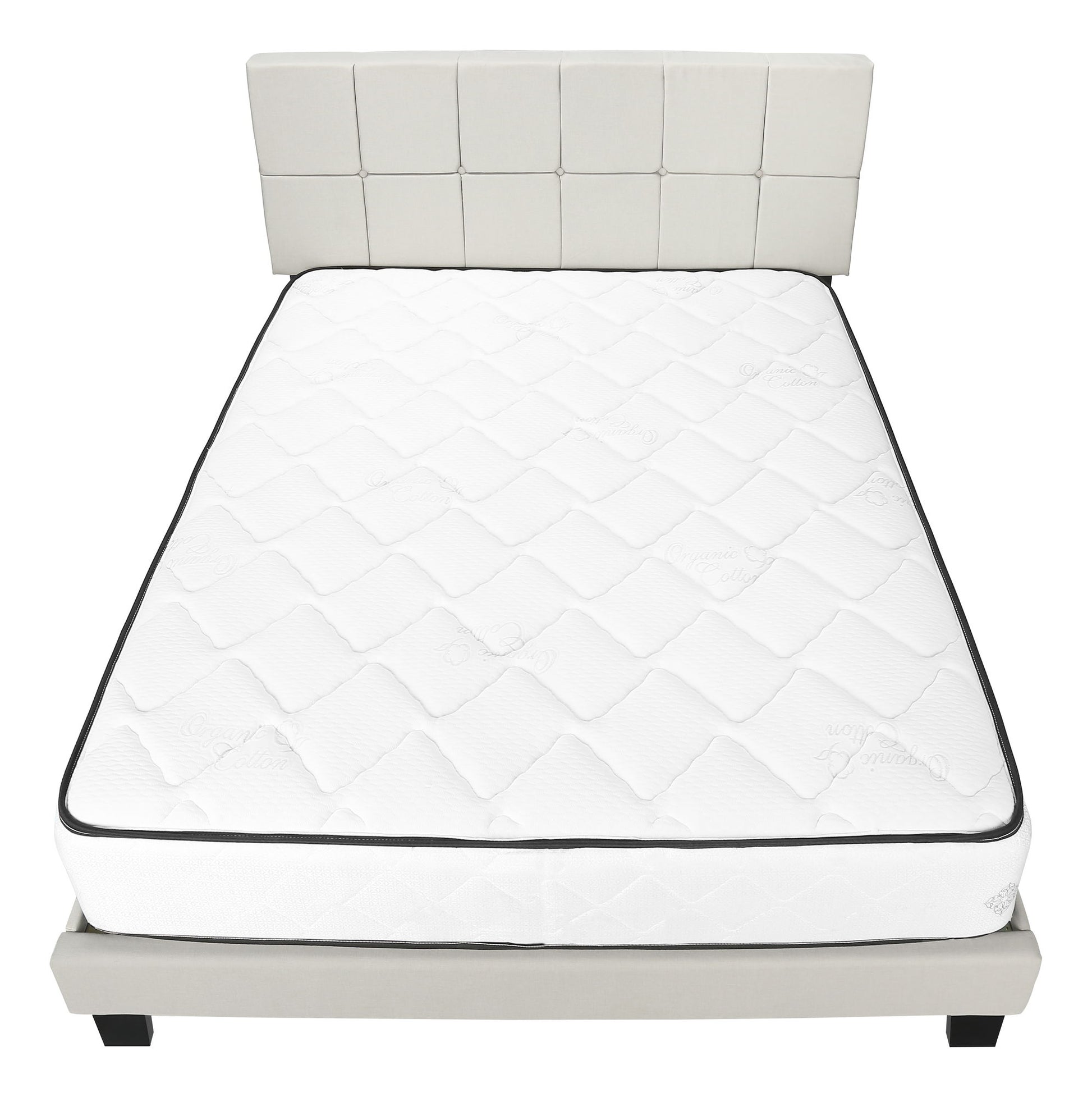 Queen Size Bed, Upholstered, Transitional - Beige - The Sleep Loft - Online Mattress Showroom NYC