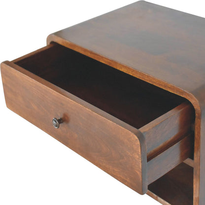 Curve Upper Slot Floating Nightstand - The Sleep Loft - Online Mattress Showroom NYC