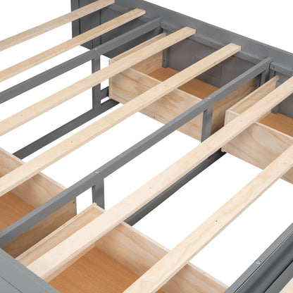 Platform Bed With Storage Headboard, Shoe Rack And 4 Drawers - The Sleep Loft - Online Mattress Showroom NYC