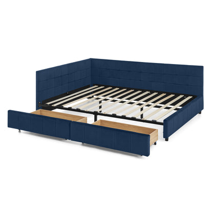 Upholstered Bed Frame With Tufted Backrest And Armrests - The Sleep Loft - Online Mattress Showroom NYC
